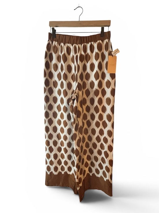 Nordstrom Pants - Nordstrom Halogen Brown & Cream Leaf-Print Wide Leg Pants